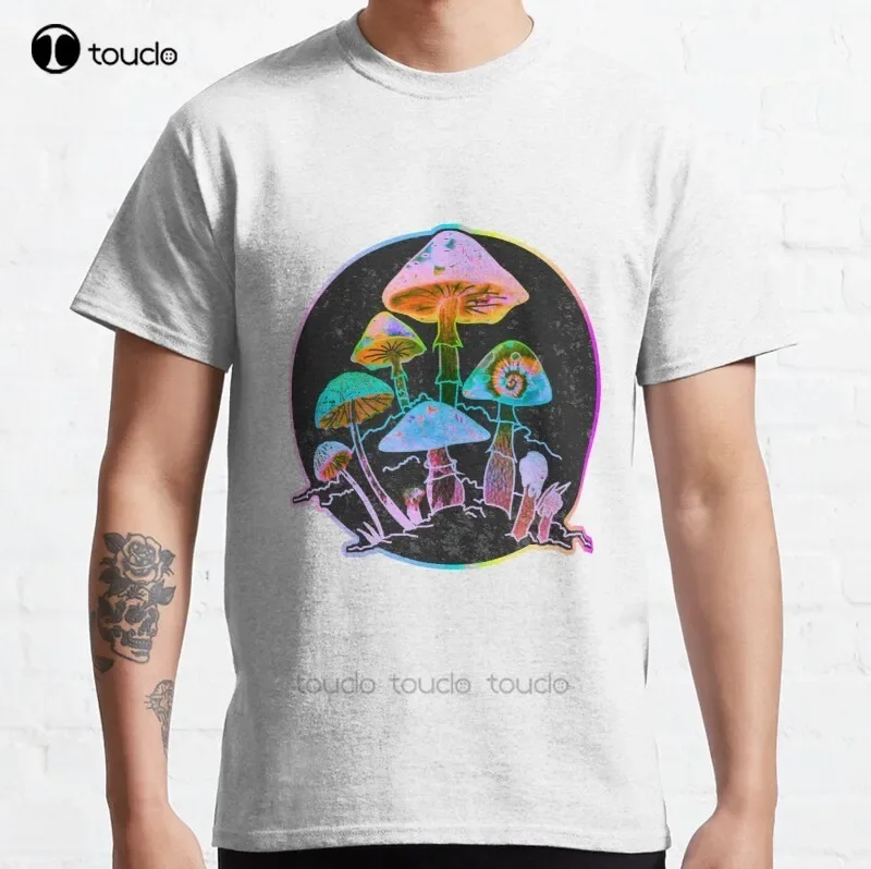 New Garden Of Shrooms Classic T-Shirt Cotton Men Tee Shirt Custom Aldult Teen Unisex Digital Printing Tee Shirts Tee Shirt