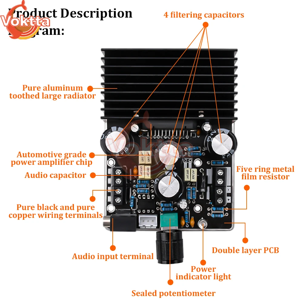 

TDA7850 Audio Amplifier Board 2.1 Channel 80Wx2+120W High-Power Digital Amplifier Board Ab Class Car Mounted Amplifier Module