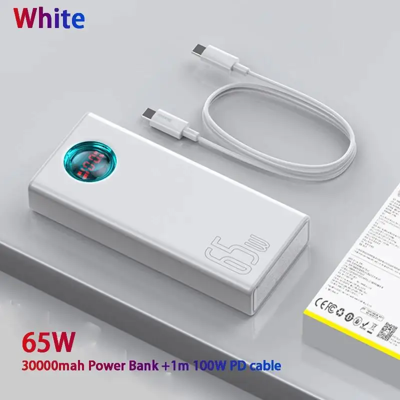 Top Power Bank 30000mAh 65W PD3.0 Quick Charging 3.0 FCP SCP Portable External For iPhone 14 12 13 Laptop Tablet Power bank