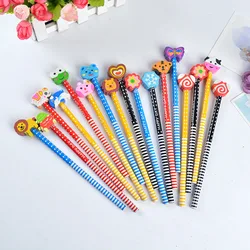 5 Pcs / lot wooden pencil HB pencil with eraser children's drawing pencil school writing stationery