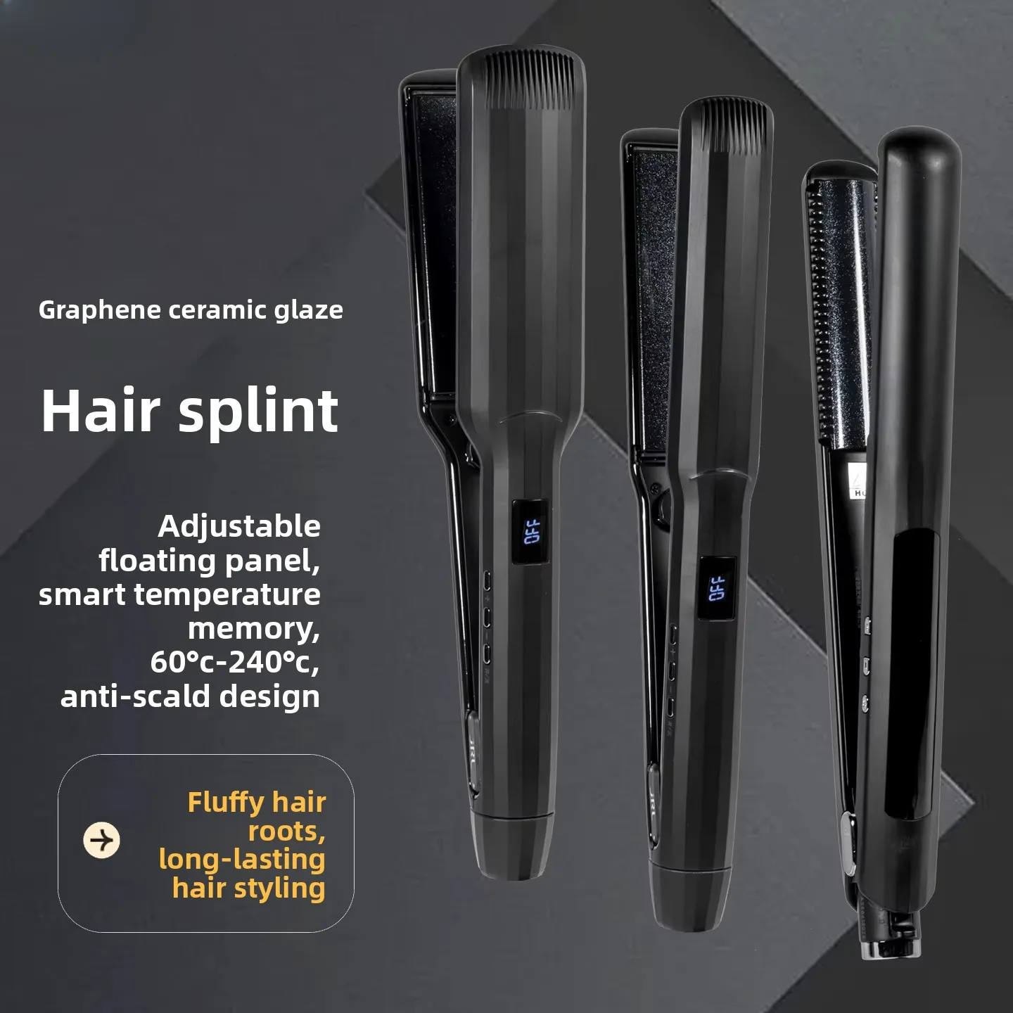 Stainless Steel Hair Straightener Curler, 2-in-1 Professional Salon Styler, Plastic Handle, Inward Curling, Hair Tool