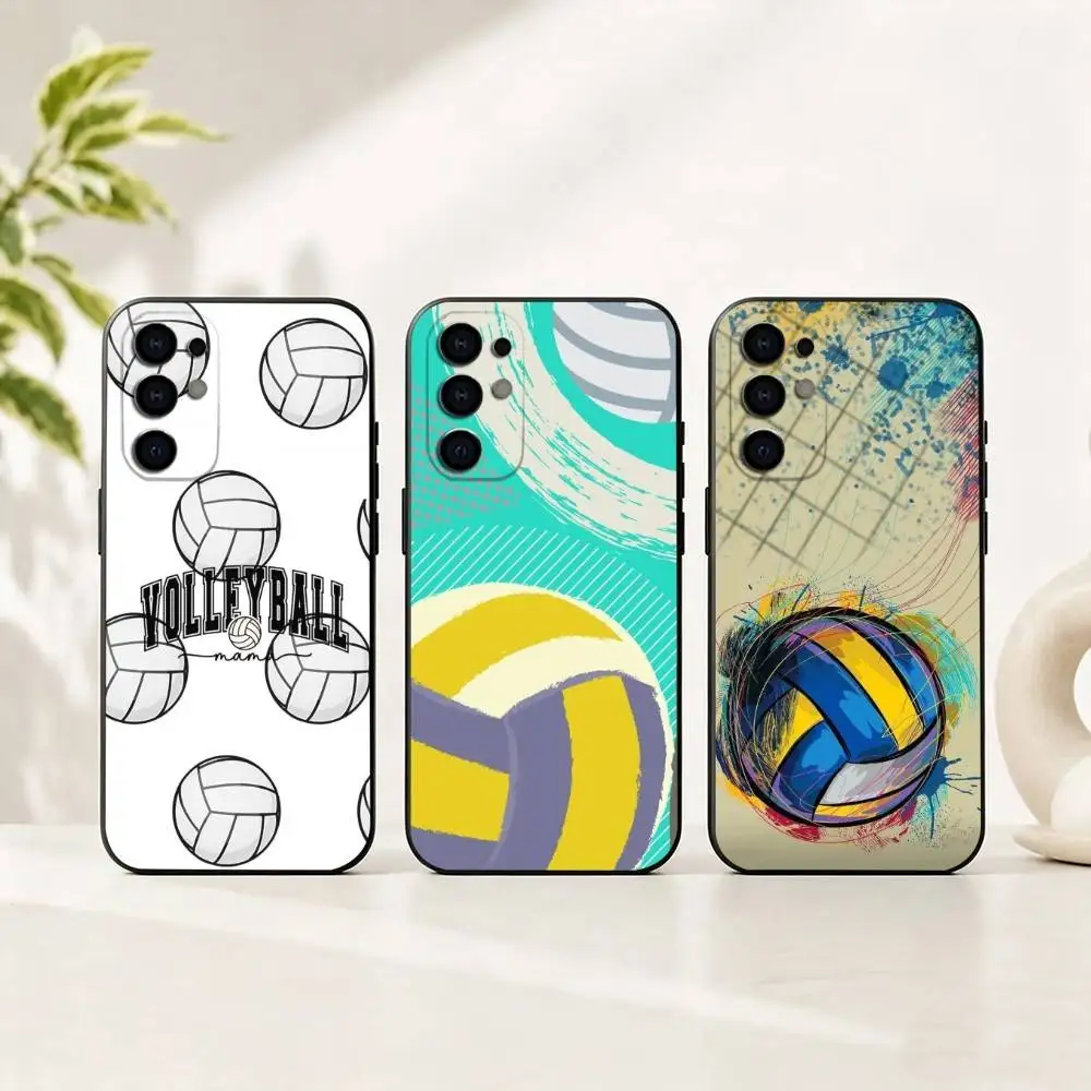 

Volleyball Sport print Phone Case Black Silicone Soft For Samsung S25,S24,S21,S22,S23,S30,Ultra,S20,Plus,Fe,Lite