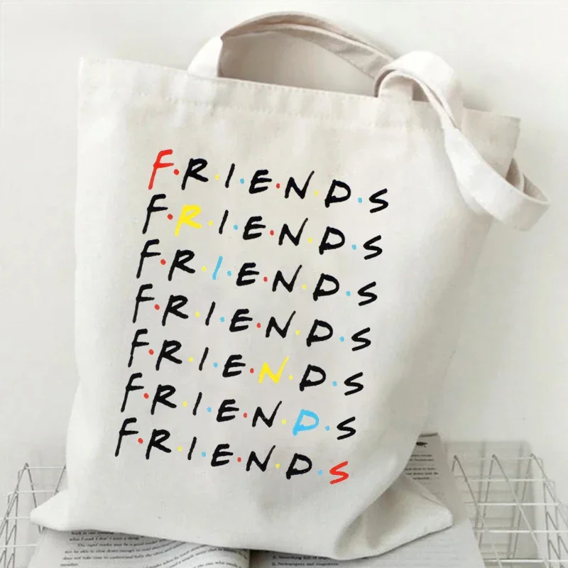 Canvas Tote Bag Student Pivot Friends TV Show Shopping Bag Women Graphic Casual Handbag Side Bag for Ladies