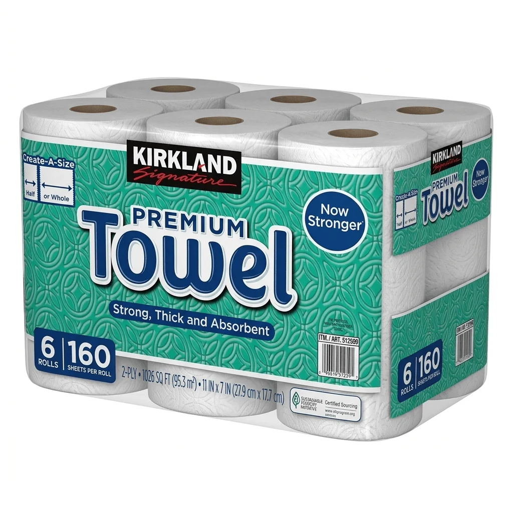 

Kirkland Signature Premium Big Roll Paper Towels 6-rolls, 160 Sheets Per Roll