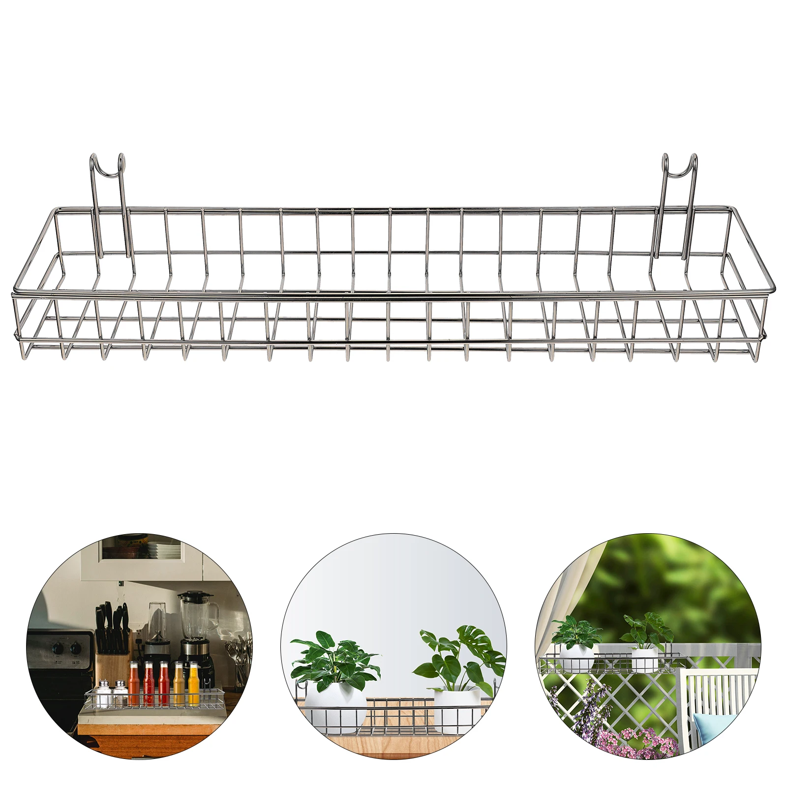 

Iron Hanging Basket Large Capacity Storage Easy Use Metal Mesh Holder Bathroom Kitchen Living Room Office Dormitory Premium
