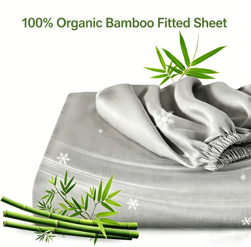 100% Bamboo Fitted Sheet Natural Viscose Derived from Bamboo Bed Cover Queen King Size Mattress Cover Customized Any Size Sheets