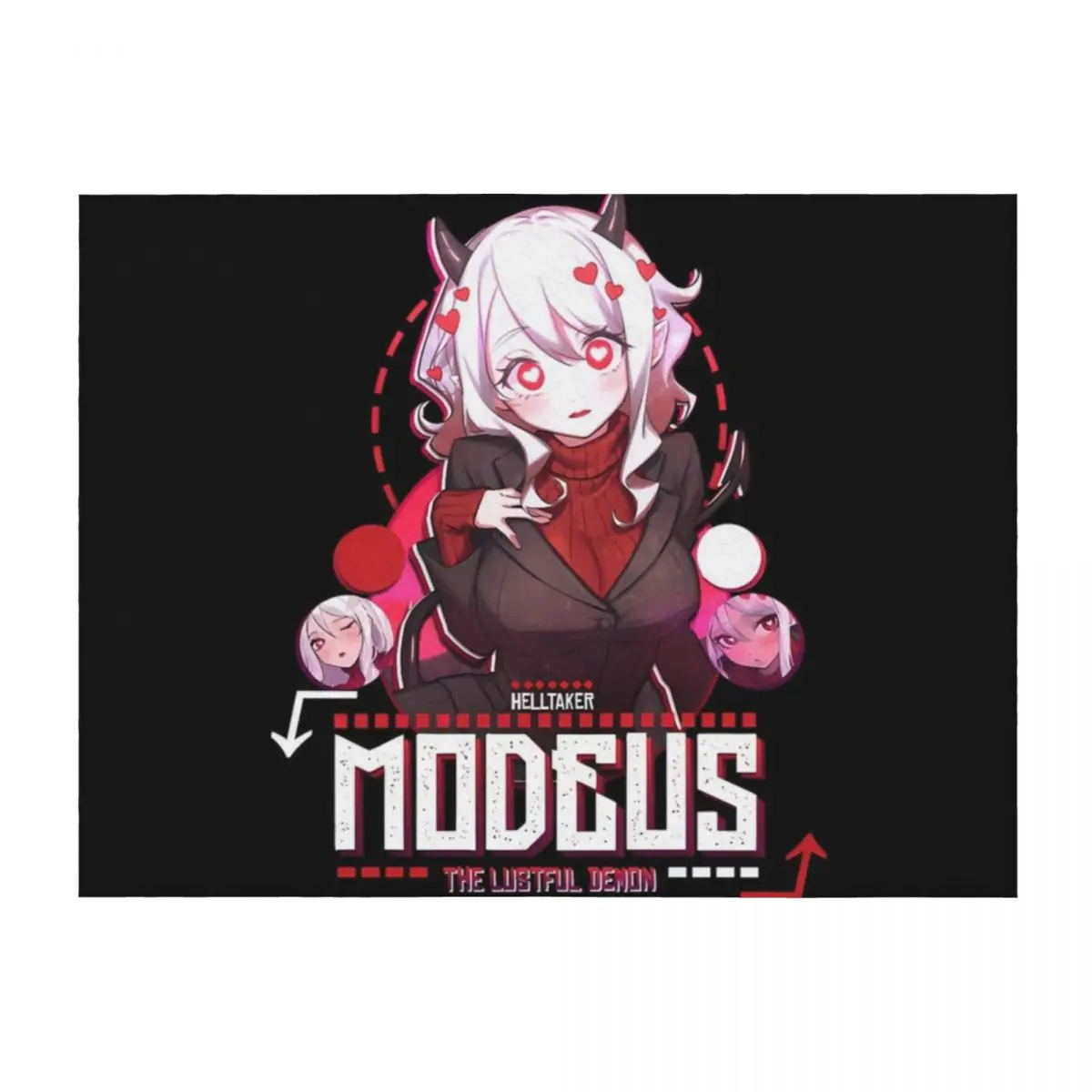 

Helltaker Modeus The Lustful Demon Throw Blanket Cute Plaid For Decorative Sofa Soft Beds Multi-Purpose Blankets