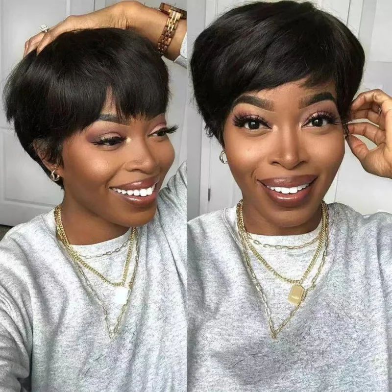 

African wig synthetic short hairboboWomen's European and American Fashion High-Temperature Silk Synthetic Wig Cap