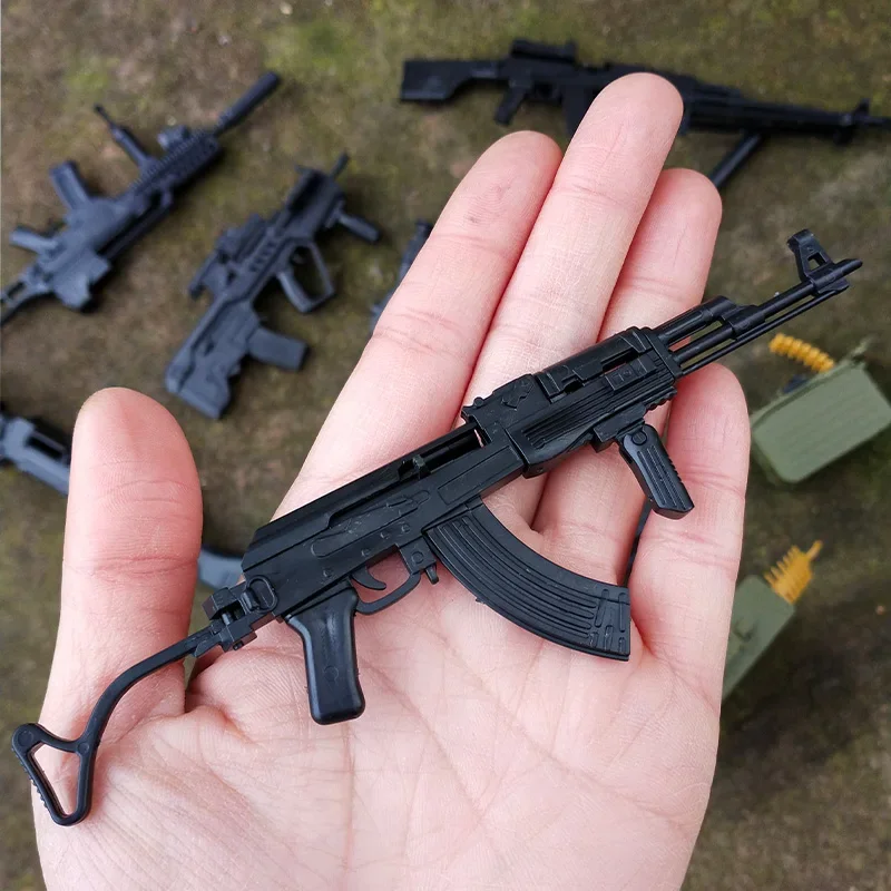 1/6 Assault Rifle Light Machine Gun AK47  Assemble Gun Model Soldier Weapon Plastic  Boy Toys