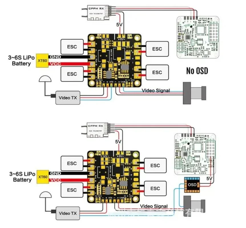 1/3 peças com bec 5v 12v para fpv qav250 zmr250 multicopter quadcopter placa de distribuição de energia matek mini hub de energia pdb