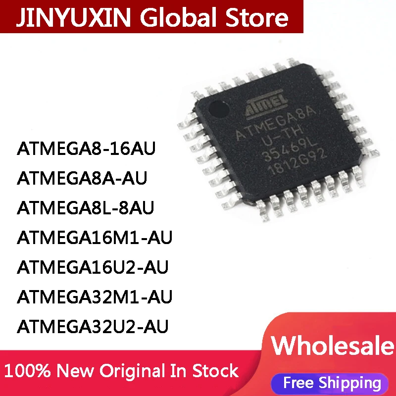 100% New ATMEGA328P-AU ATMEGA328PU ATMEGA8A-AU ATMEGA8AU TQFP32 ATMEGA32A-AU ATMEGA32AU ATMEGA16A-AU ATMEGA16AU TQFP44 IC Chip