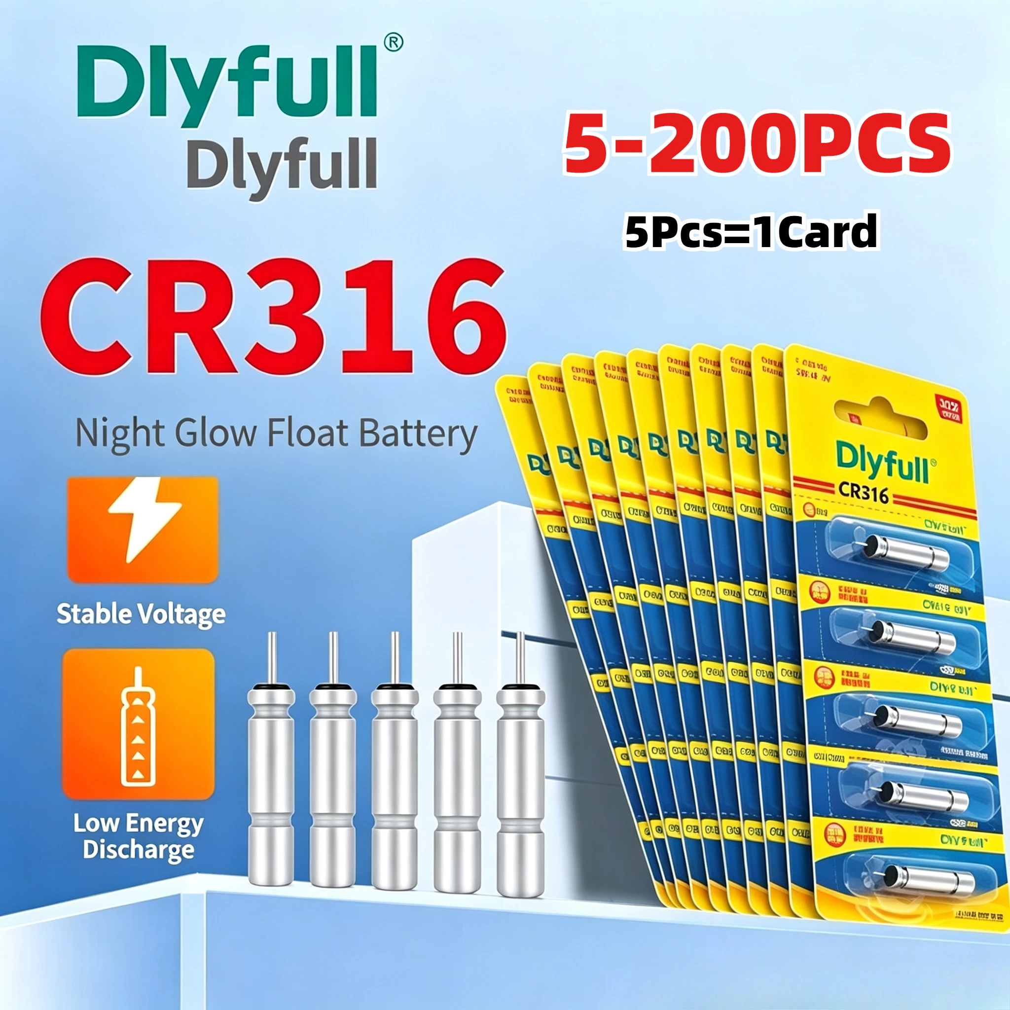 5-200PCS CR316 3V Fishing Float Battery High Brightness Night Fishing Luminous Battery for Electronic Floats Accessories