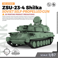 SSMODEL SS87806 1/87 HO Scale Railway Military Model Kit Soviet  ZSU-23-4 Shilka Self-Propelled Gun