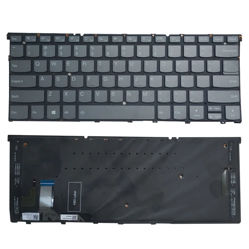 

Новая американская клавиатура для ноутбука Lenovo Yoga S940-14IIL S940-14IWL, клавиатура с подсветкой, без рамки, серая, Glod