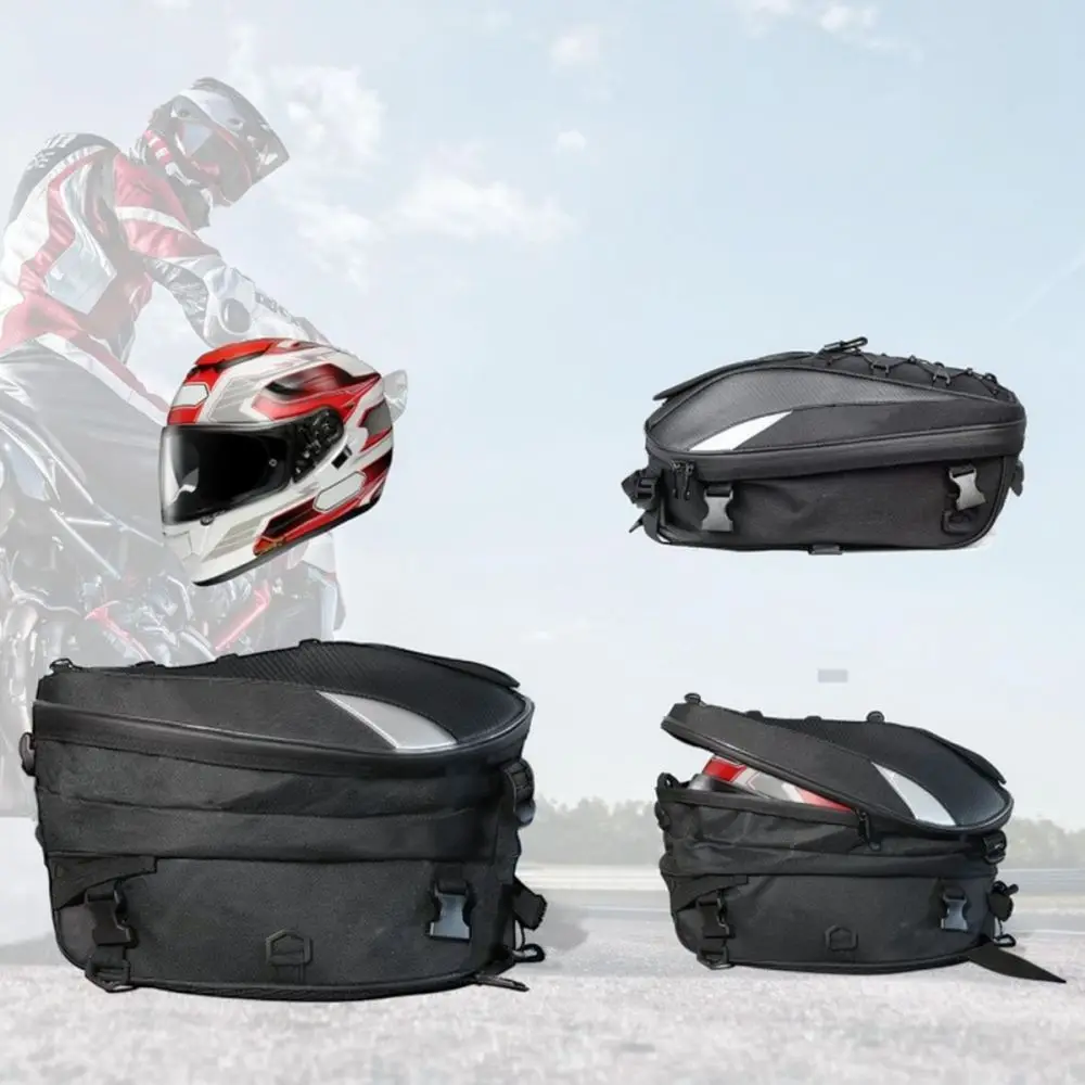 Motorcycle Helmet Carrier Bag Waterproof Oxford Tail Backpack Large Capacity Storage For Motorbike Road Trip