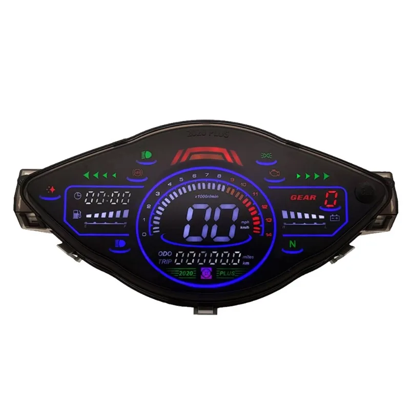 

Digital LCD Motorcycle Speedometer Odometer Tachometer Gauge with Backlight for Honda Wave 100 110, DC8-12V