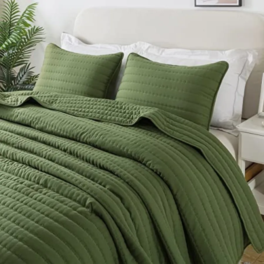 

Oversized Cal Size Quilt Bedding Sets with Pillow Shams Lightweight Bedspread Coverlet Quilted Blanket Thin Comforter Bed Cover
