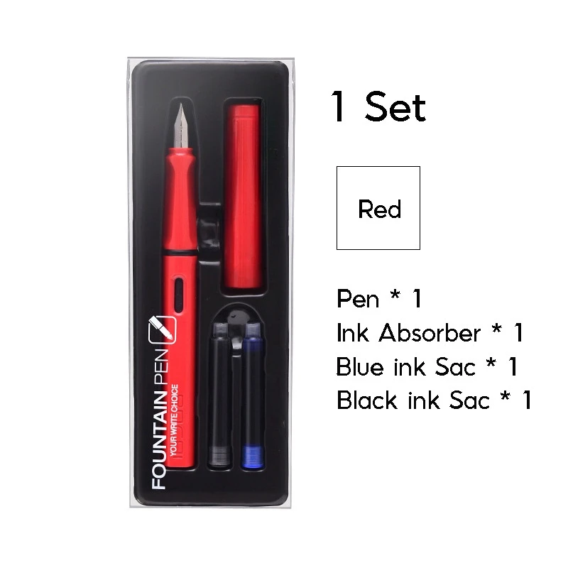 Light luxury Fountain Pen Set High Quality 0.38mm Ink Pen With Ink Sac Student Gifts Writing Stationery School Office Supplies