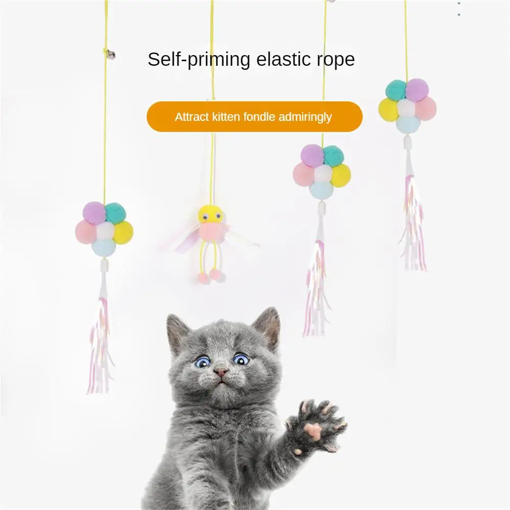 New Funny Cat Stick Swing Hanging Door Cat Toy Butterfly With Catnip Self-hey Hanging Telescopic Adjustable Cat Toys Interactive