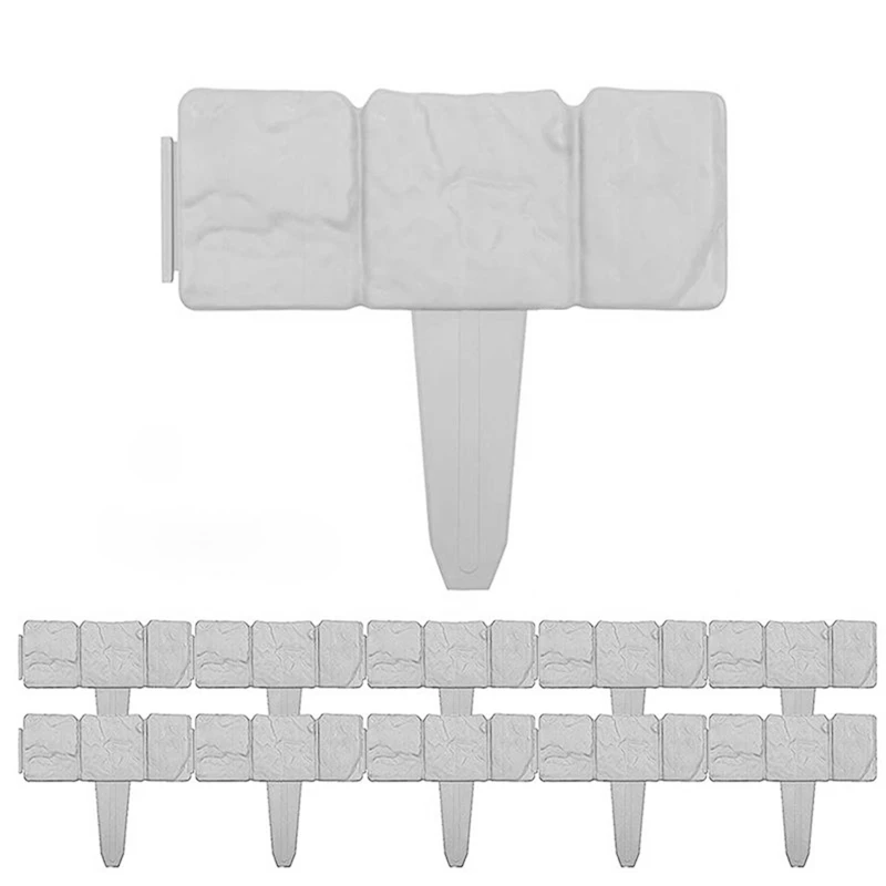 5/10/20 Pcs 모조 돌 효과 잔디 울타리 원예 가장자리 인터록 꽃 Dropshipping