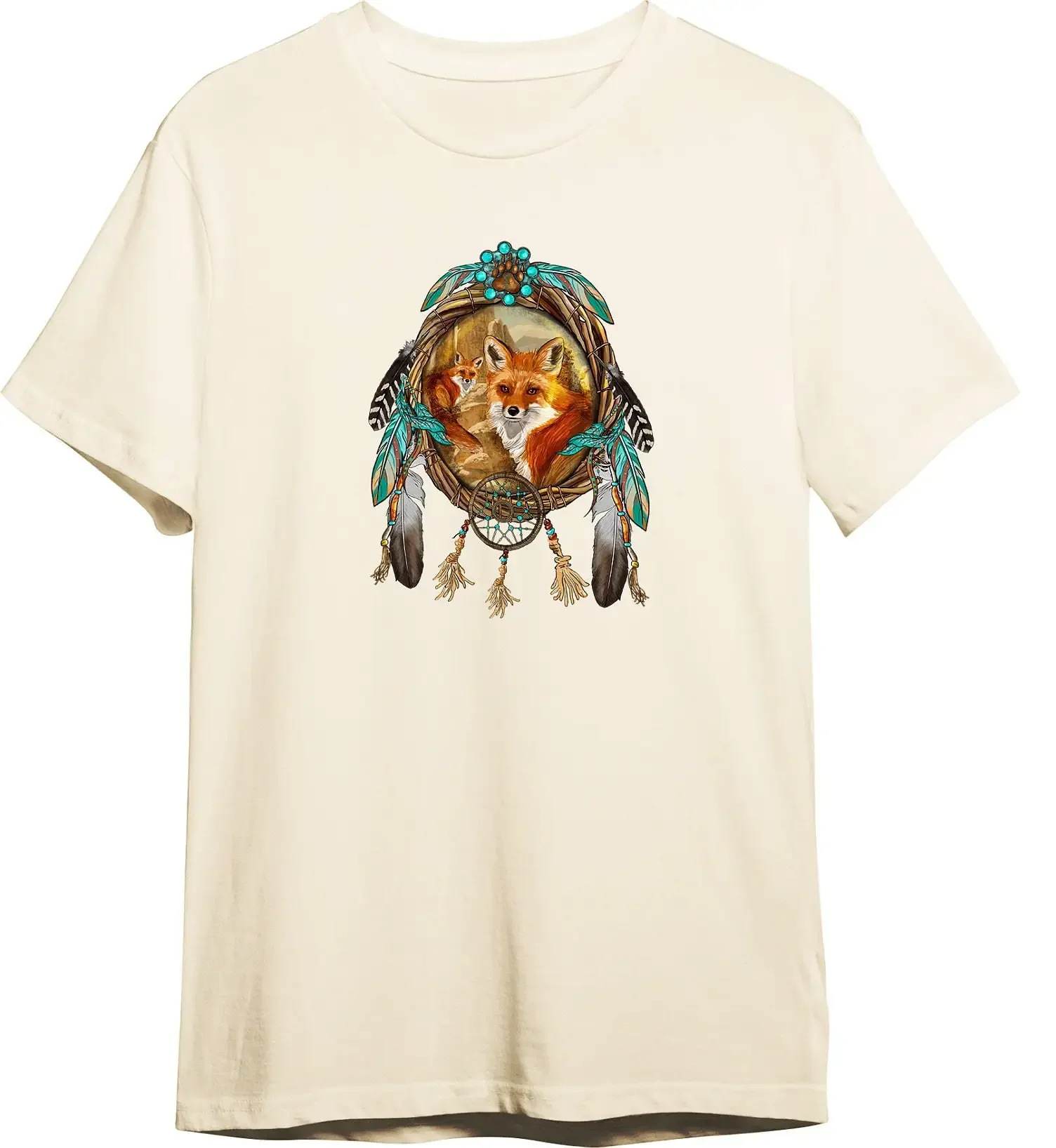 Fox Dream Catcher T Shirt Tshirt Graphic T s 100 Cotton Tee