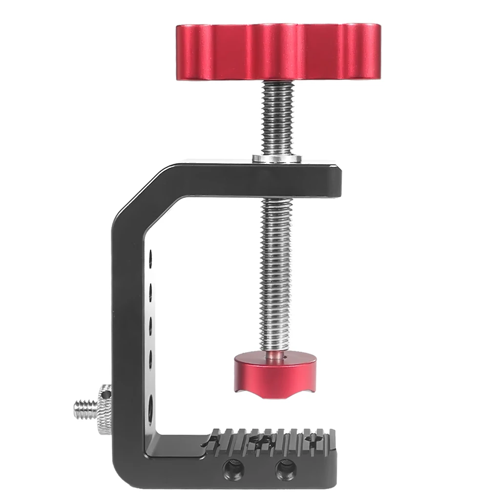 C-образный зажим для камеры настольная подставка с зажимом с отверстием для винта 1/4 3/8 для DSLR-камеры фотография светодиодная подсветка для видеосъемки Настольный кронштейн