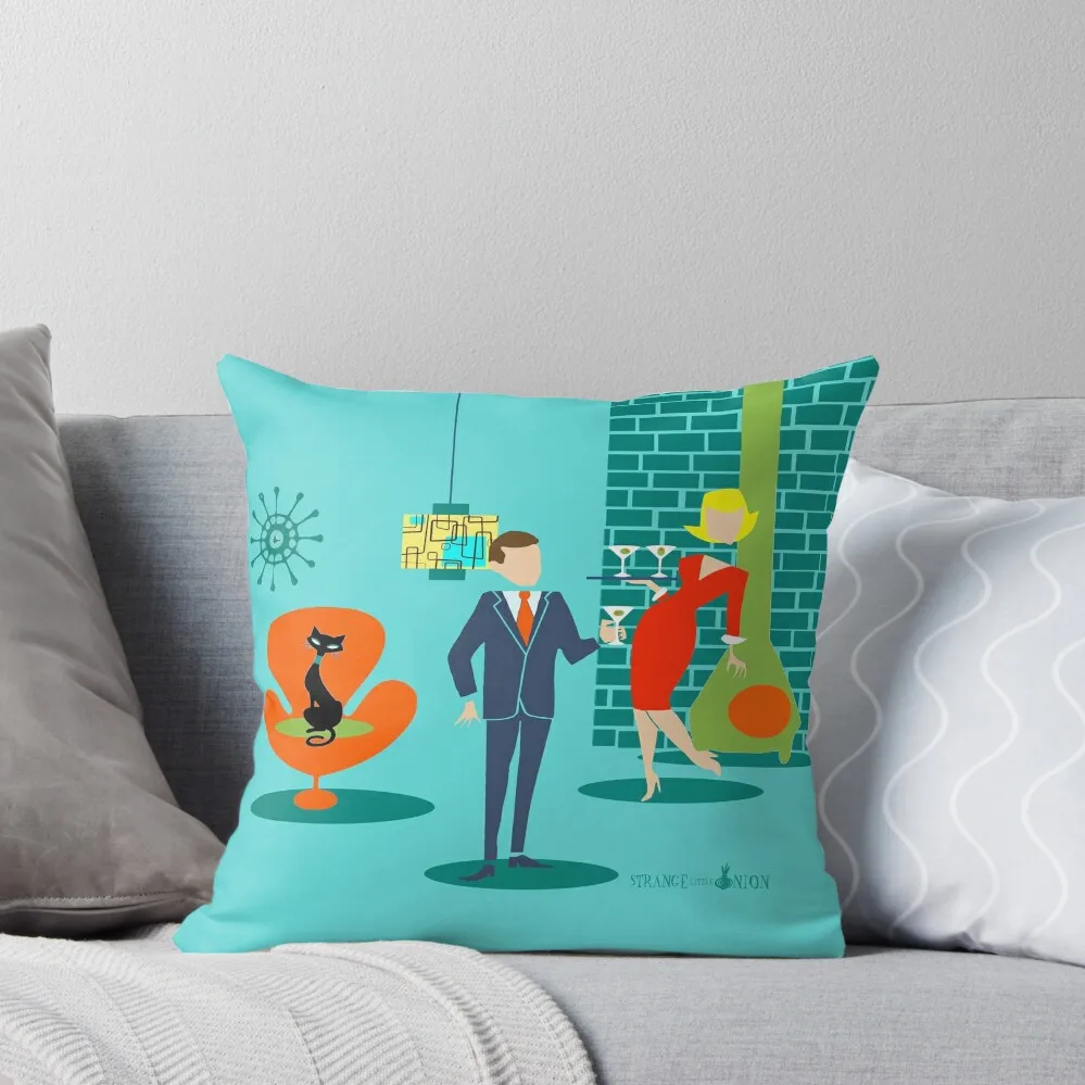 

Retro Space Age Cartoon Couple Throw Pillow Pillowcases Bed Cushions Cushions Cover pillow