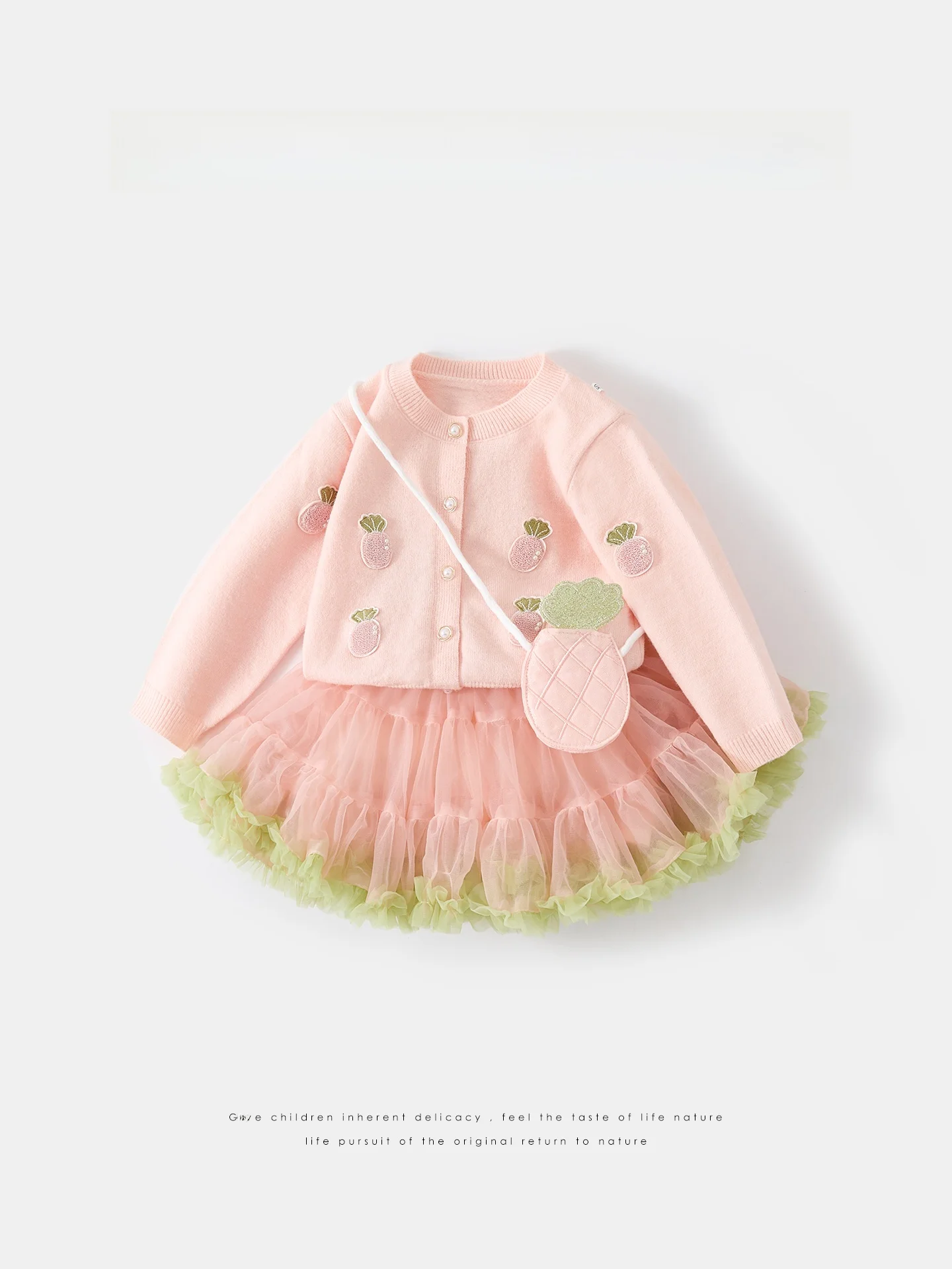 girls'-spring-autumn-faionable-two-piece-set-long-sve-cardigan-skirt-cute-waist-design-medium-softn-daily-wear