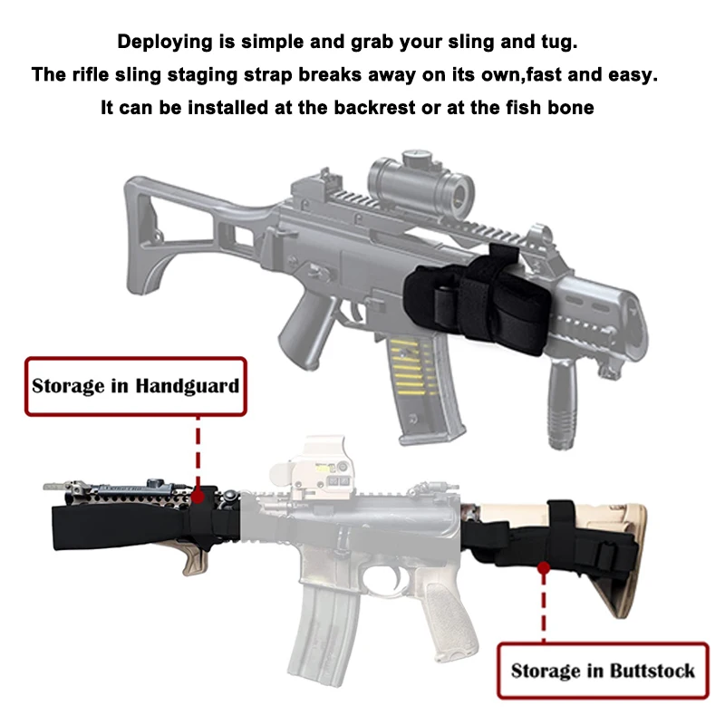 Magnetic Sling Staging Strap Universal Strong Magnets Gun Belt Solution Easy to Place On Rifle & Fold The Sling Back Up