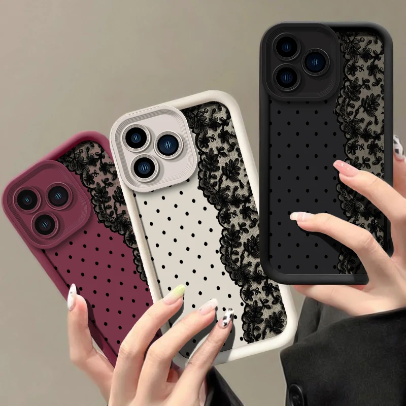 Phone Case For Xiaomi Poco M8 Pro F8 Ultra M7 4G M6 Plus M5S C51 C50 C40 C31 C65 C61 Circular Dots Lace Print Shockproof Cover view 2