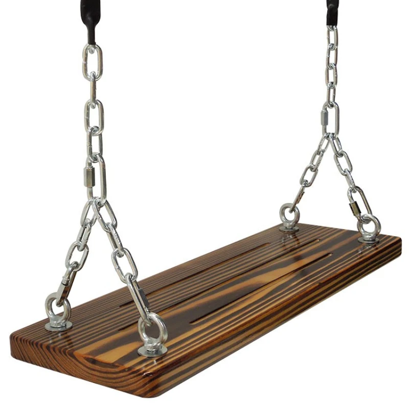 

Chain swing Solid wood Children's adult home Indoor outdoor courtyard Anti-corrosive carbonized wood Simple hanging swing