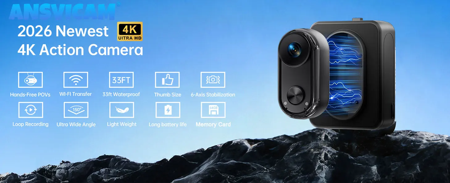 Ansvicam 4k Mini Body Camera With 6-axis Stabilization Magnetic_voghion.com