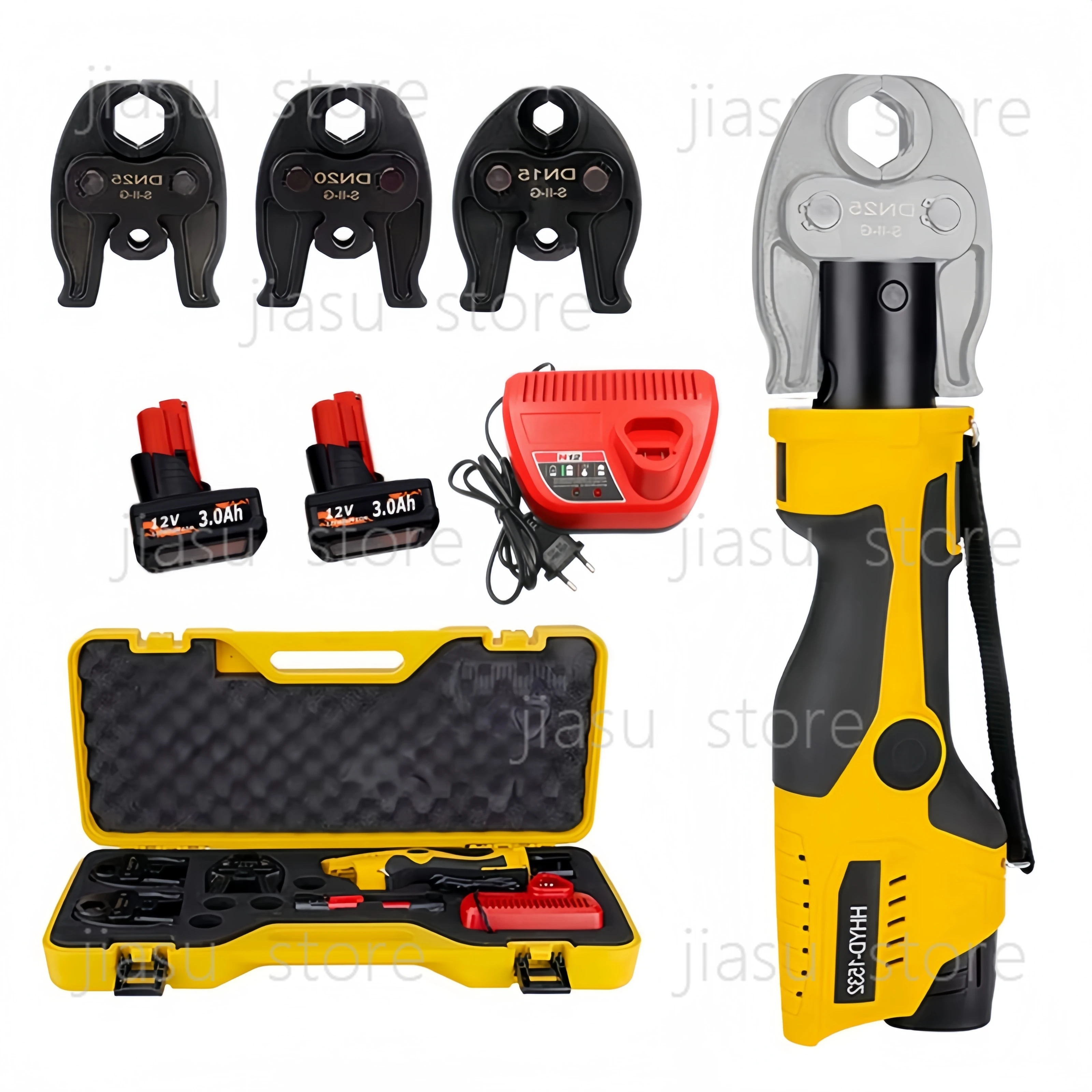 

HHYD-1532 Compact Portable Hydraulic Plumbing Tools Set 1/2" 1" Jaw DIY Stainless Steel Copper Pipe Crimping 12V Power Tools