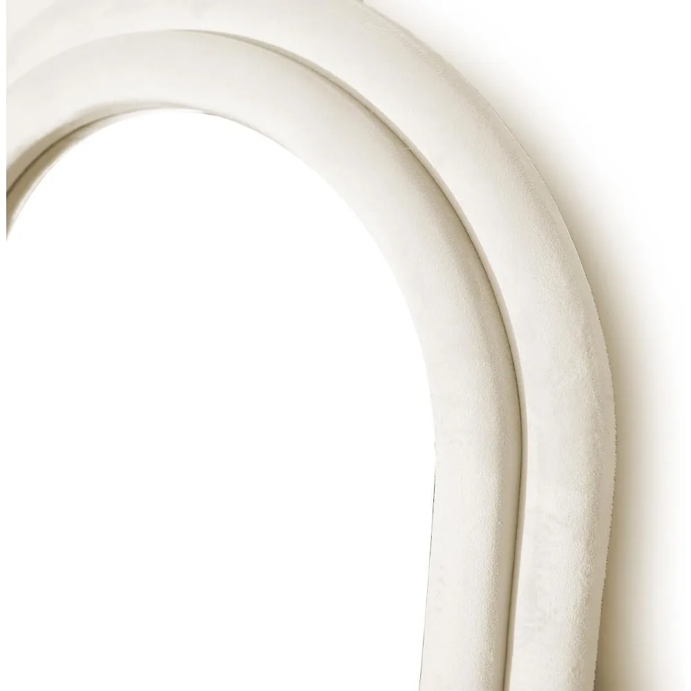 Arched Cheio Comprimento Espelho Pavimento com suporte, grande espelho permanente, flanela Frame, montado na parede, 63 "x 24"