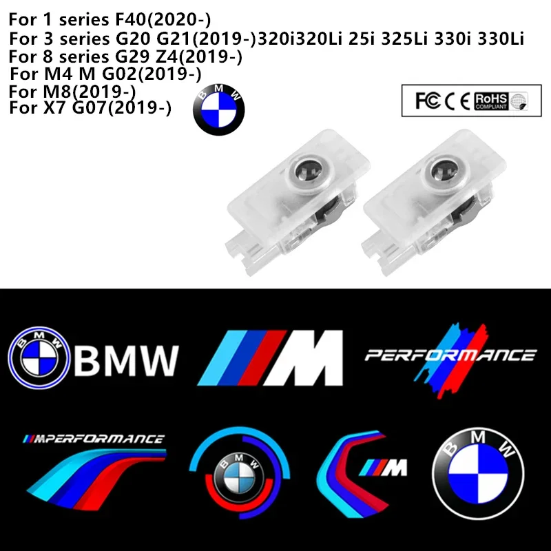 Светодиодная Автомобильная дверь, 2 шт., проектор с логотипом Ghost Shadow, Лазерная лампа для BMW 1 3 серии G20 G21 F40 G29 Z4 2019 G20