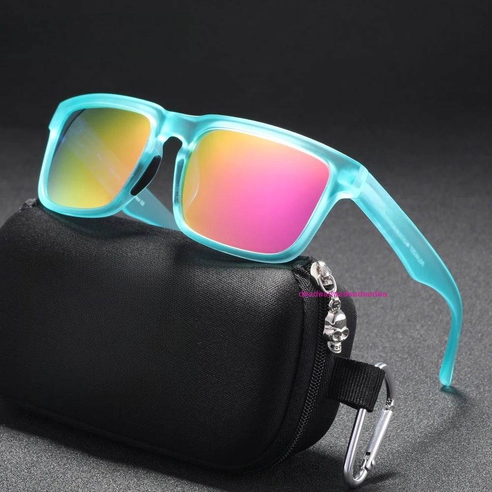 

New square outdoor polarized sunglasses, European and American men's and women's sports colorful trendy sunglasses