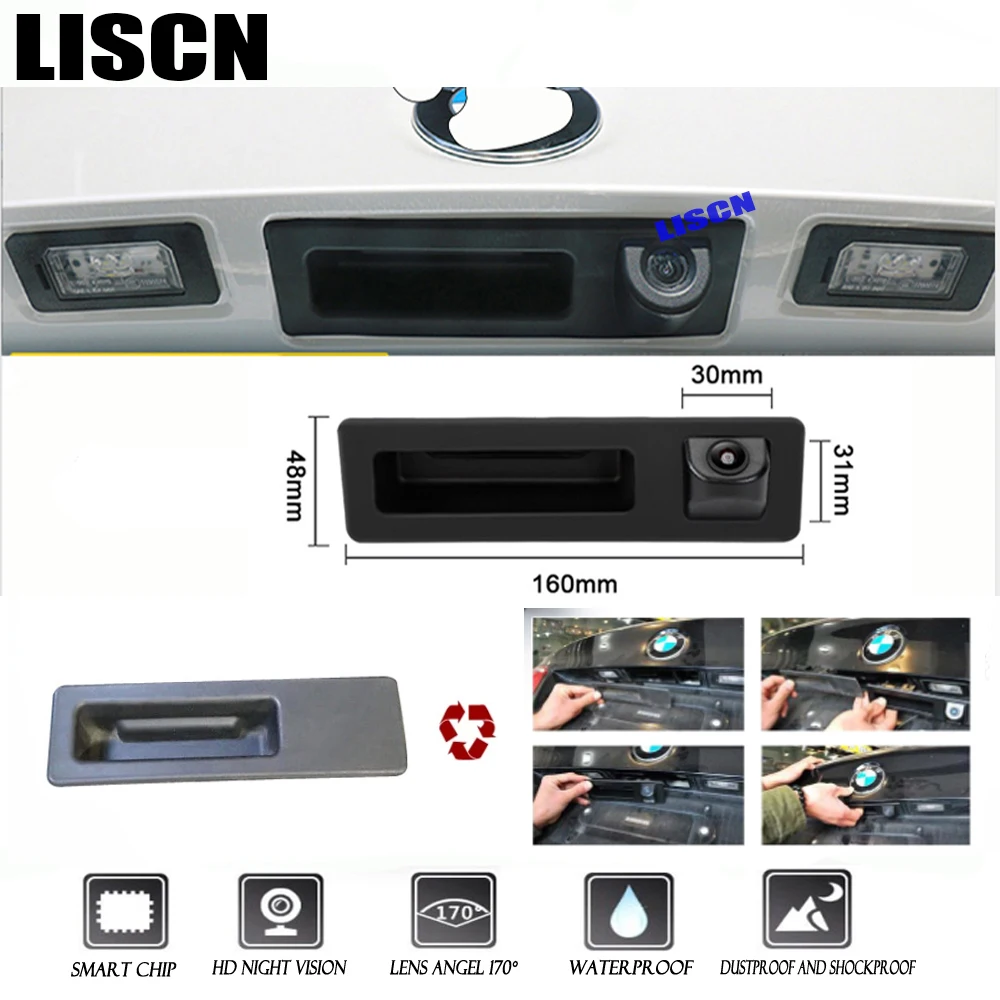 For BMW X1 X3 X4 X5 X6 E84 F25 F26 F15 F16 HD Night Visioin Car Rear View Reverse Handle Camera