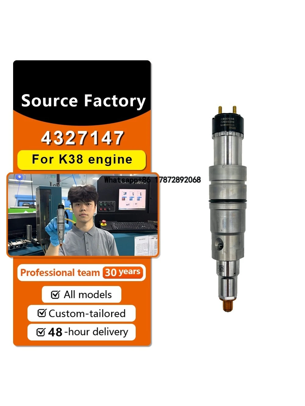 

Fuel Injector 4327147 for X15 ISX15 ISX12 QSK60 CM850 CM2350 Engine
