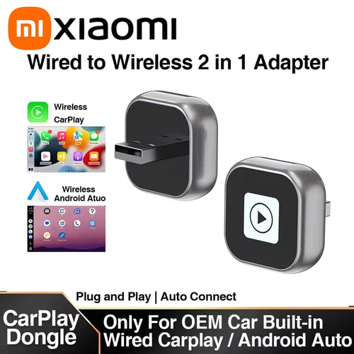 Xiaomi nuevo adaptador inalámbrico CarPlay Android Auto Mini caja inteligente Plug & Play, Universal para VW Toyota Nissan Honda Ford Benz