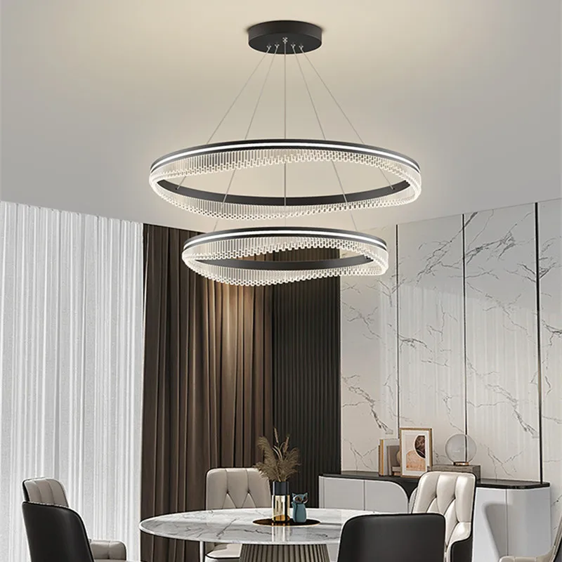 

Modern Minimalist Living Room Round Chandelier Designer Hall Bedroom Hanging Lamp Creative Loft Home Decoration Lighting Fixture