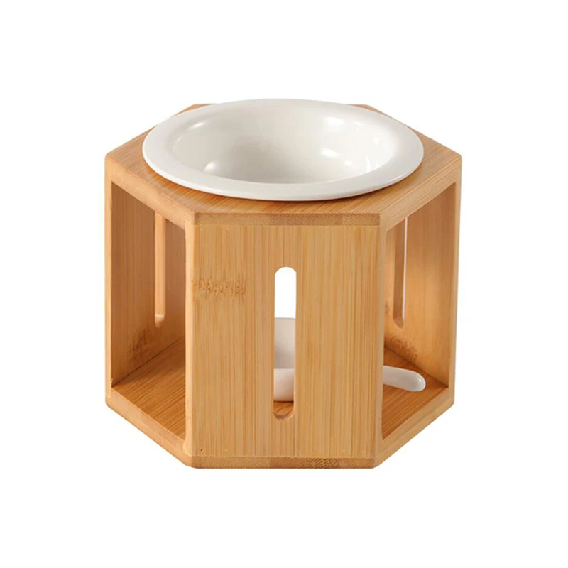 Bamboo Hexagonal Rack Ceramic Bowl Aroma Burner Essential Oil Furnance Candle Holder Censer Bedroom Fragrance Item Home Decor