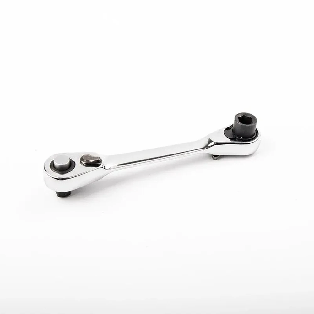 Mini Double Ended Ratchet Wrench 1/4 Inch Quick Release Socket 72-Tooth Hex Hand Repair Tool with Torque Screwdriver Function