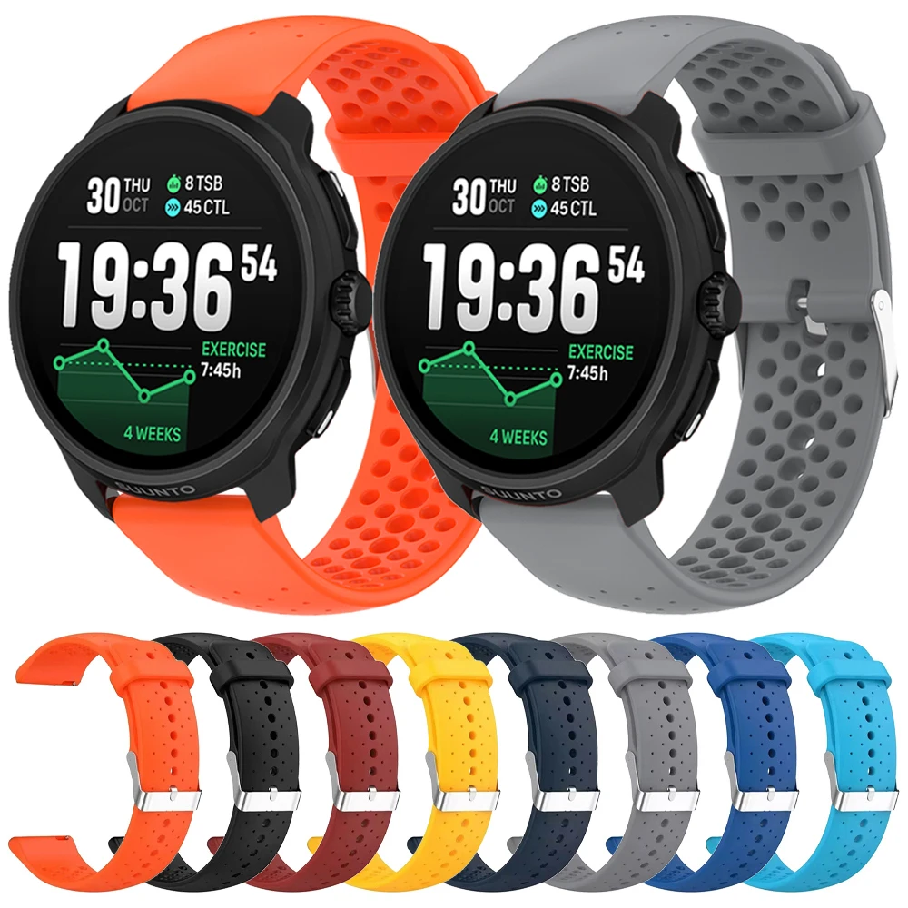 20 22 مللي متر سيليكون حزام ل Suunto سباق 2/RUN معصمه ل SUUNTO 5 9 الذروة برو/سباق S/OCEAN/عمودي/3 الرياضة تنفس سوار