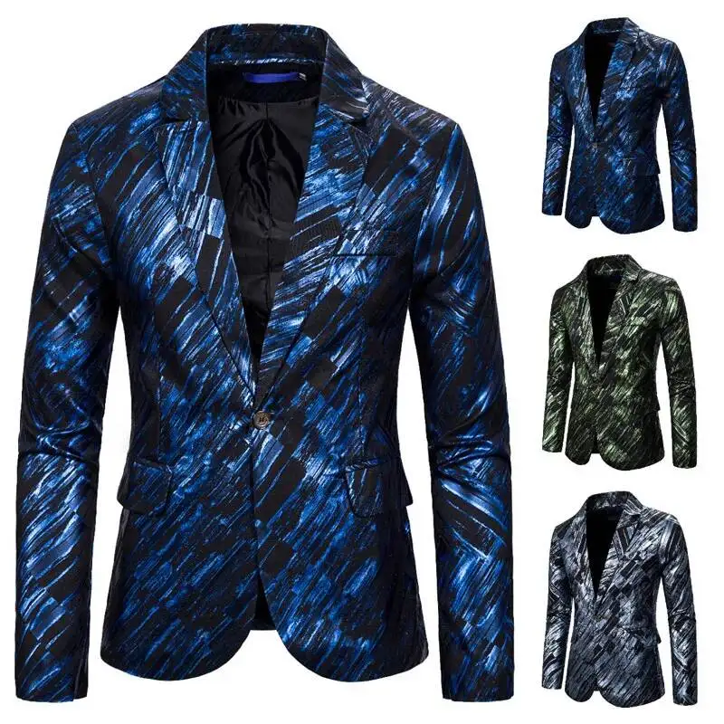 

New 2014 Winter Autumn And Fashion National Style Stripe Print European Casual Single Breasted Men's Suit X985