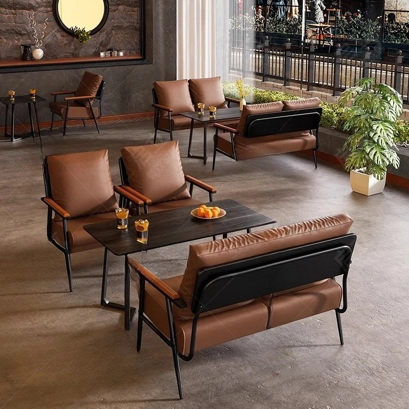 

Table and chair combination retro wrought iron sofa bar reception