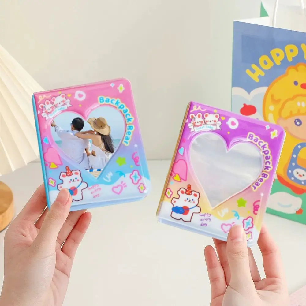 Fashion Heart 3 Inch Photo Album 36 Pockets Hollow K-pop Card Binder Double-Sided Idol Album Book