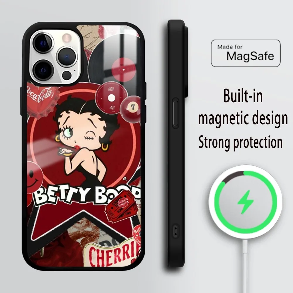 b-BEATY b-Boop Phone Case For iPhone 16 15 14 13 12 11 PRO MAX PLUS Mini Magnetic wireless mirror phone case