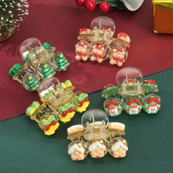 Christmas Tree Hair Claw Mini Small Cute Hairpin Crab Hair Grip Girls Green Red Festival Hairpin Fashion Hair Accessories
