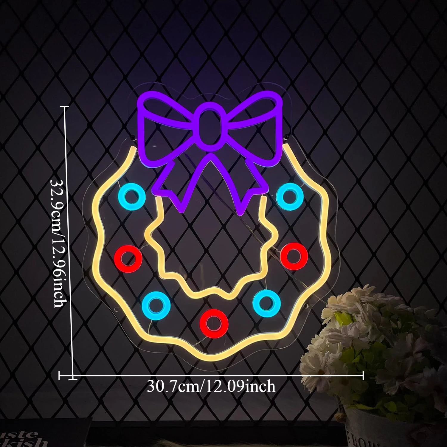 دونات النيون عيد الميلاد LED النيون ضوء جدار ديكور للأطفال غرفة نوم الزفاف بار نادي هدية الكريسماس لصديق USB بالطاقة #2