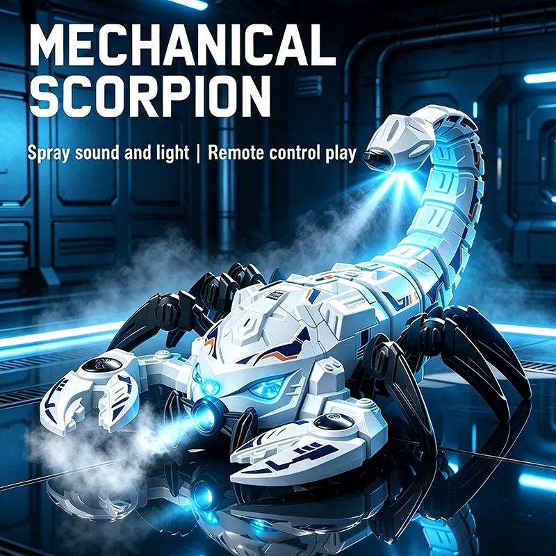 Spray Mechanical Scorpion Remote Control Inserts Electric Mecha Scorpion with Sound Light Simulated Model Boy Toy Gift